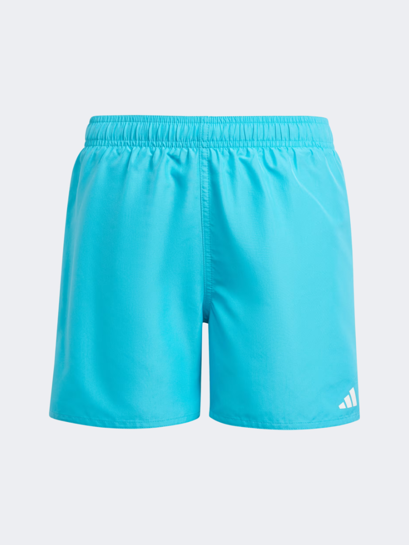 شورت سباحة صلب للأطفال-أولاد Adidas لون لوسيد سايان/أبيض