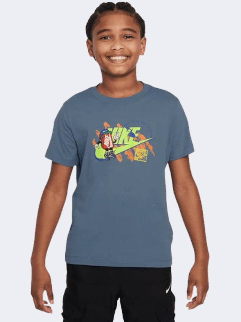 Nike Sportwear Boxy 1 Futura Boys Lifestyle T-Shirt Aegean Storm Blue