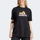 Adidas Flower Badge Of Sport Women Sportswear T-Shirt Black/White/Orange
