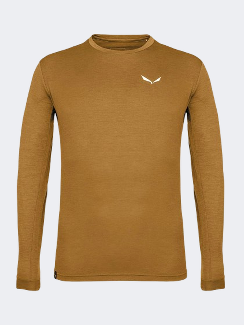 Salewa Puez Mel Dry Men Hiking Long Sleeve Golden Brown Mel