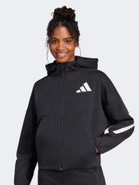 هودي رياضي نسائي Adidas Z N E أسود/أبيض