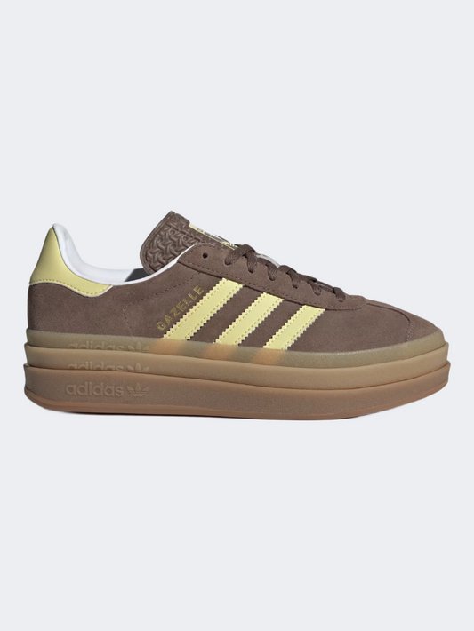 Adidas Gazelle Bold Women Original Shoes Earth Strata/Yellow