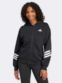 Adidas Future Icons 3 Stripes Full Zip Women Sportswear Hoody Black