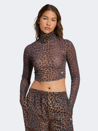 بلوزة بأكمام طويلة نسائية Originals من Adidas Leopard متعددة الألوان