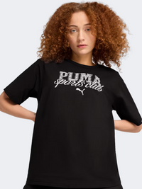 Puma كلاس ريلاكسد تيشيرت نسائي للحياة اليومية أسود