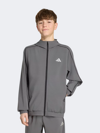 جاكيت رياضي Adidas Tech Apparel Tracktop أولاد-أطفال رمادي فايف