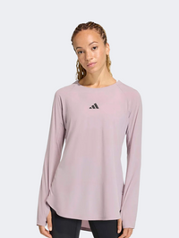 قميص تدريب نسائي Adidas D4T Cover Up بلون Preloved Fig