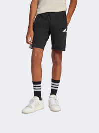 شورت رياضي للأطفال للجنسين Essentials 3 Stripes من Adidas أسود/أبيض