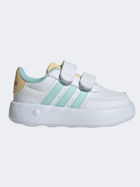 حذاء رياضي بناتي أطفال Adidas Breaknet 2 أبيض/أكوا/تينت