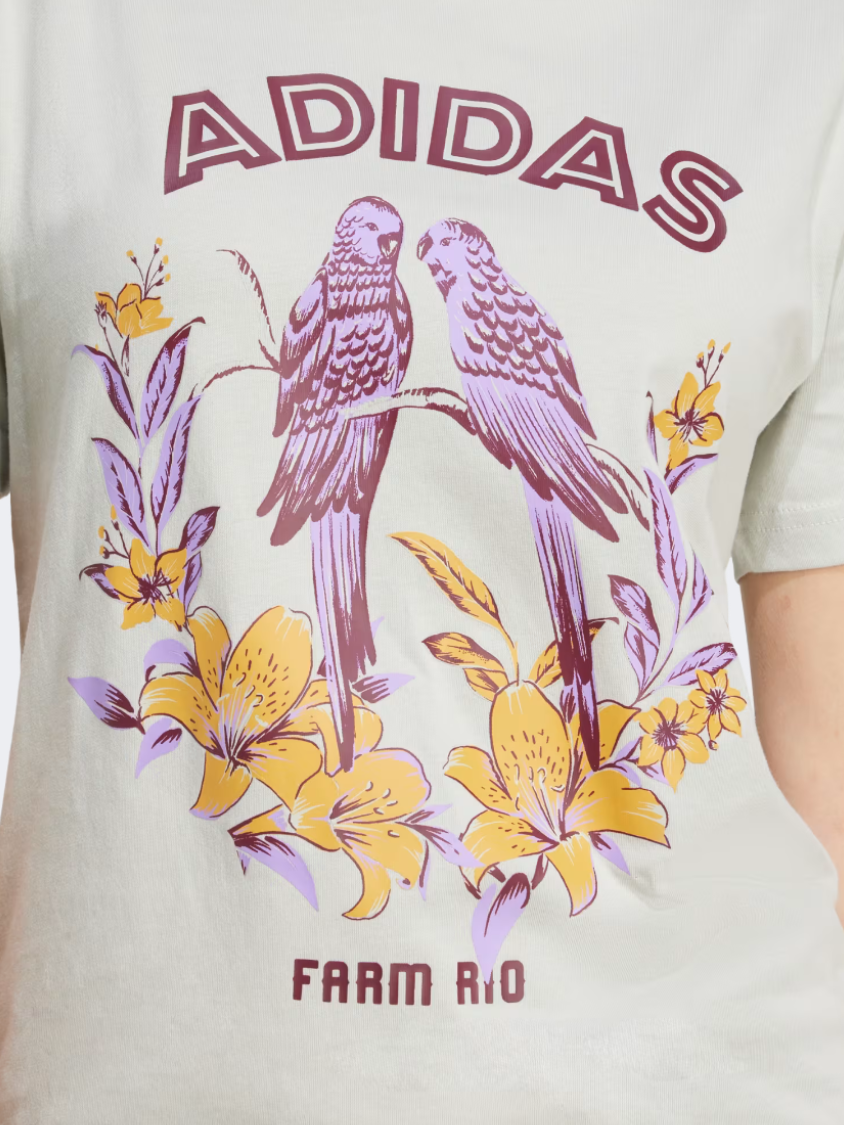 Adidas X Farm Graphic Women Sportswear T-Shirt Ash Silver