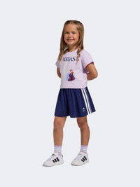 طقم ملابس رياضية للبنات الصغيرات Adidas Disney Frozen تيشيرت لافندر جليدي