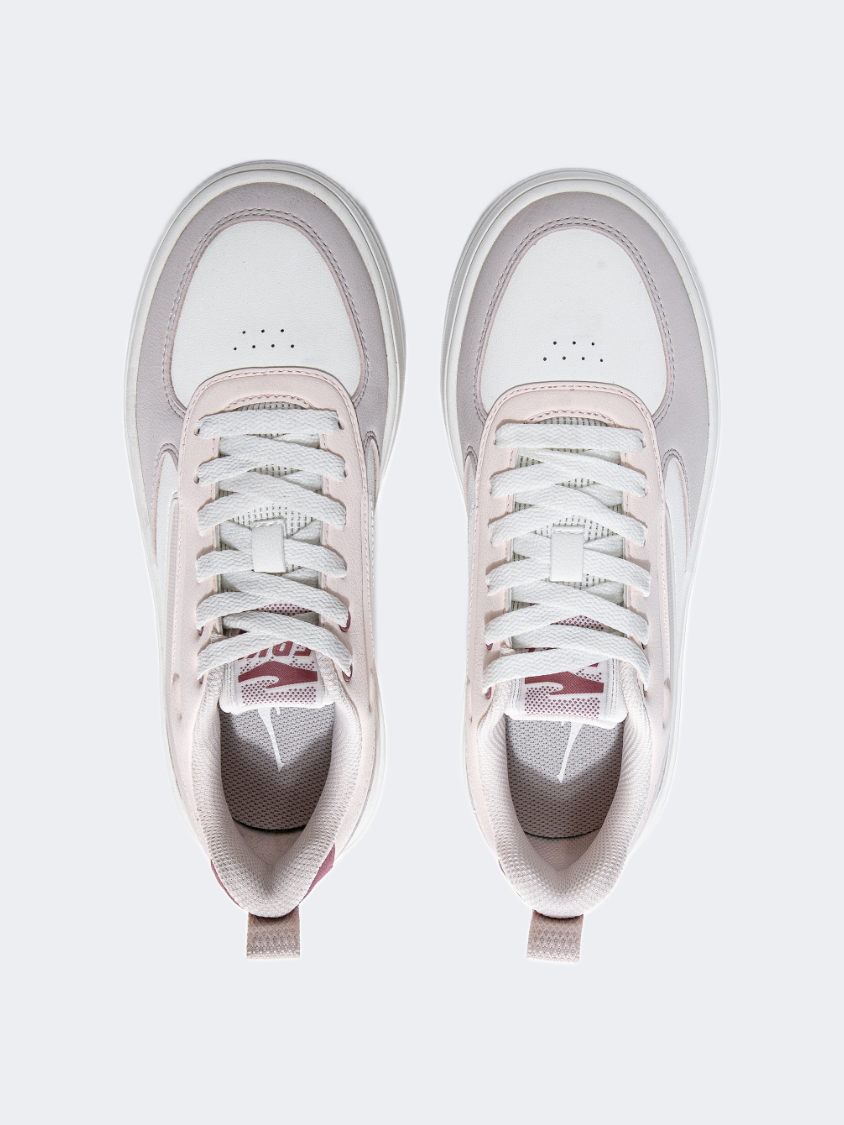 Erke Skateboard Women Lifestyle Shoes White/Grey/Pink