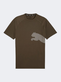 Puma Train All Day Big Cat Men Training T-Shirt Dark Olive