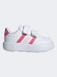 أحذية رياضية للبنات الرضع أديداس بريكنيت 3.0 لون أبيض سحابي/وردي