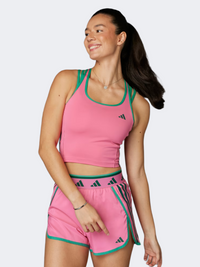 تيشيرت كت تدريبي نسائي Adidas Hyperglam Color Pop وردي فيوجن/أخضر