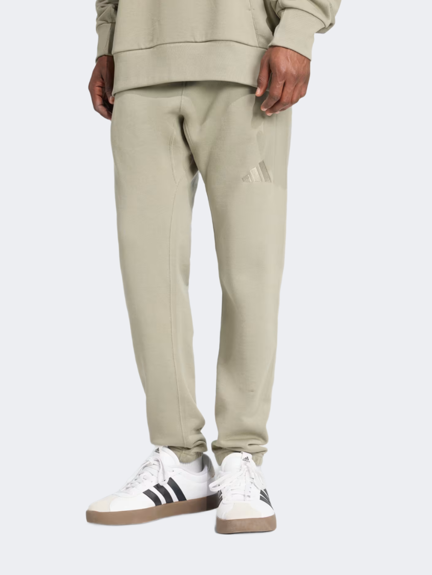 Adidas All Szn French Terry Regular Tapered Men Sportswear Pant Silver Pebble