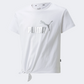 Puma Essentials+ Logo Knotted Girls Lifestyle T-Shirt White