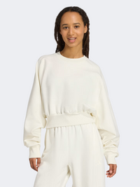سويت شيرت رياضي نسائي واسع Adidas Soft Lux أوف وايت