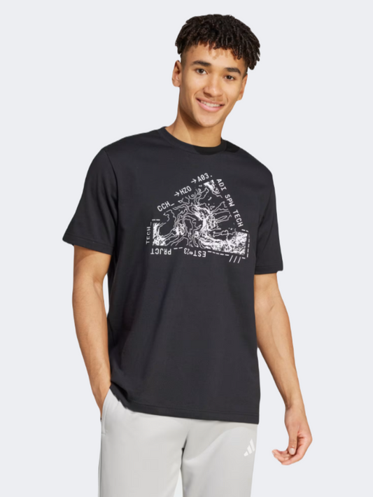 Adidas City Escape Landscape Men Sportswear T-Shirt Black