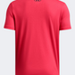 Under Armour Glitch Lockertag Boys Training T-Shirt Lava Red/Black
