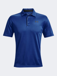 Under Armour تيك بولو لايف ستايل رجالي كم قصير أزرق/بيتش رمادي