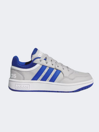 Adidas هوبس 3 جي إس أحذية رياضية للأولاد رمادي/أزرق/أبيض