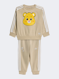 طقم اورجينال للأطفال الرضع أولاد Adidas Care Bears Loose Crew كاكي