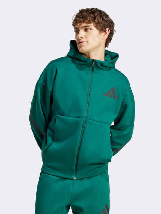 Adidas Z.N.E. Full-Zip Men Sportswear Hoody Collegiate Green