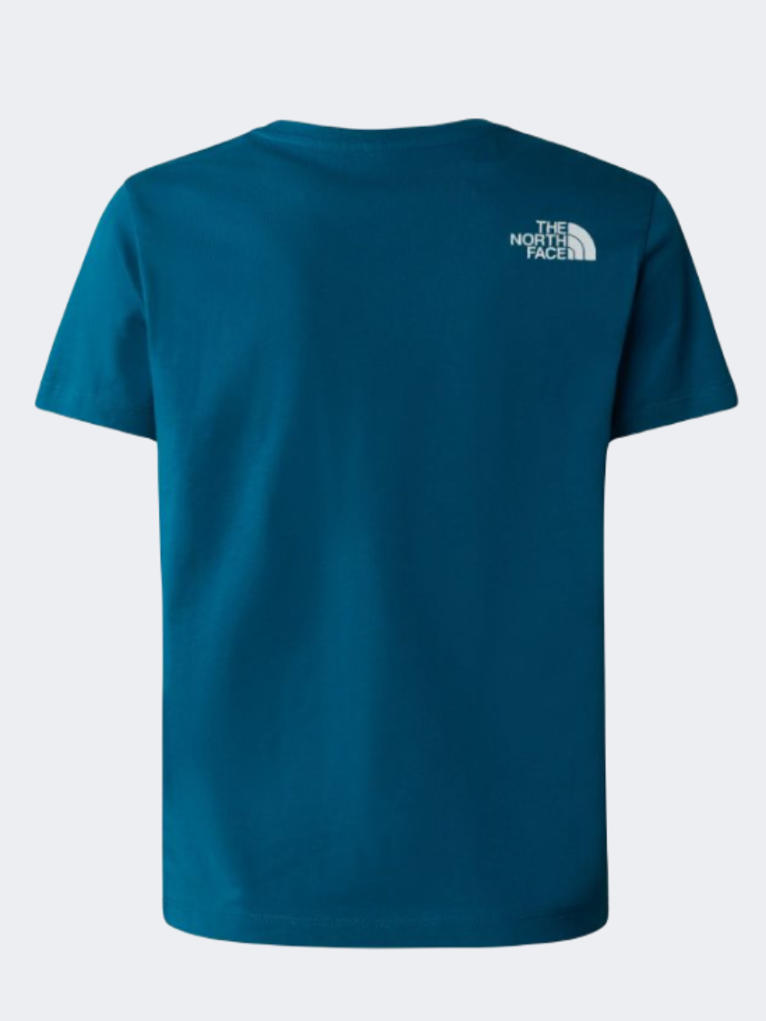 The North Face New Graphic Boys Lifestyle T-Shirt Blue/Lemon Yellow