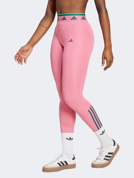 Adidas Hyperglam Full-Length Color Pop Women Training Tight Pink Fusion/Green
