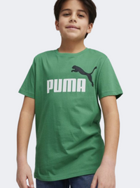 Puma Essential Plus 2 Col Logo تيشيرت نمط حياة أولاد آركايف جرين