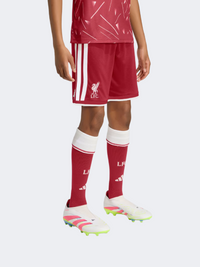 شورت كرة قدم منزلي للأطفال ليفربول إف سي 26/27 من Adidas بلون مارون النشط
