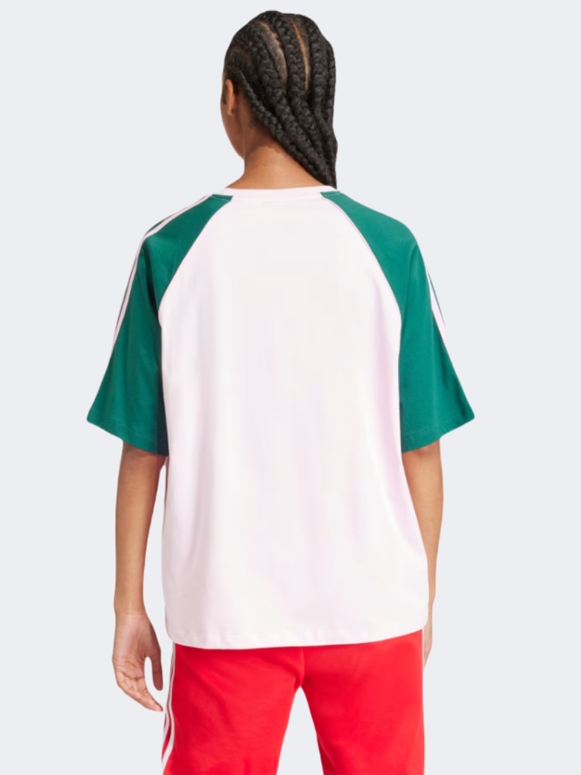 Adidas Blocked Oversize Women Original T-Shirt Clear Pink/Green