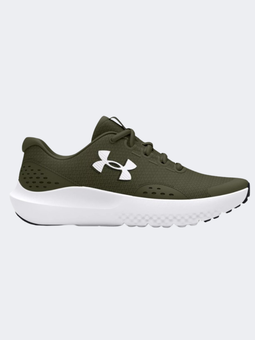 Under Armour Surge 4 Gs Boys Running Shoes Marine Olive/White