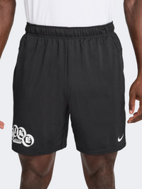 شورت تدريب رجالي Nike بطول 7 إنش Dri-Fit Flex جرافيك أسود/أبيض