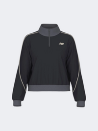 New Balance Sport Legacy Pique 1/4 Zip Women Lifestyle Hoody Dark Night