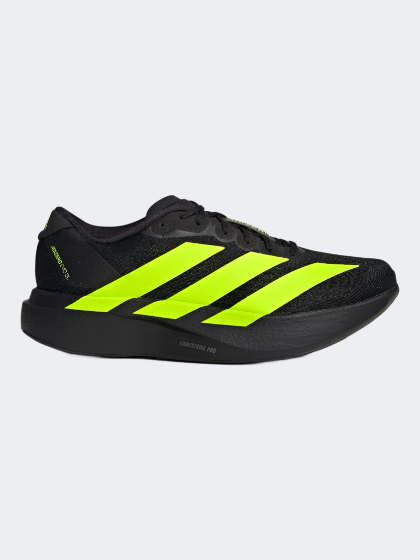 أديداس Adizero Evo Sl حذاء جري رجالي أسود/ليمون/حديد – Mike Sport Iraq