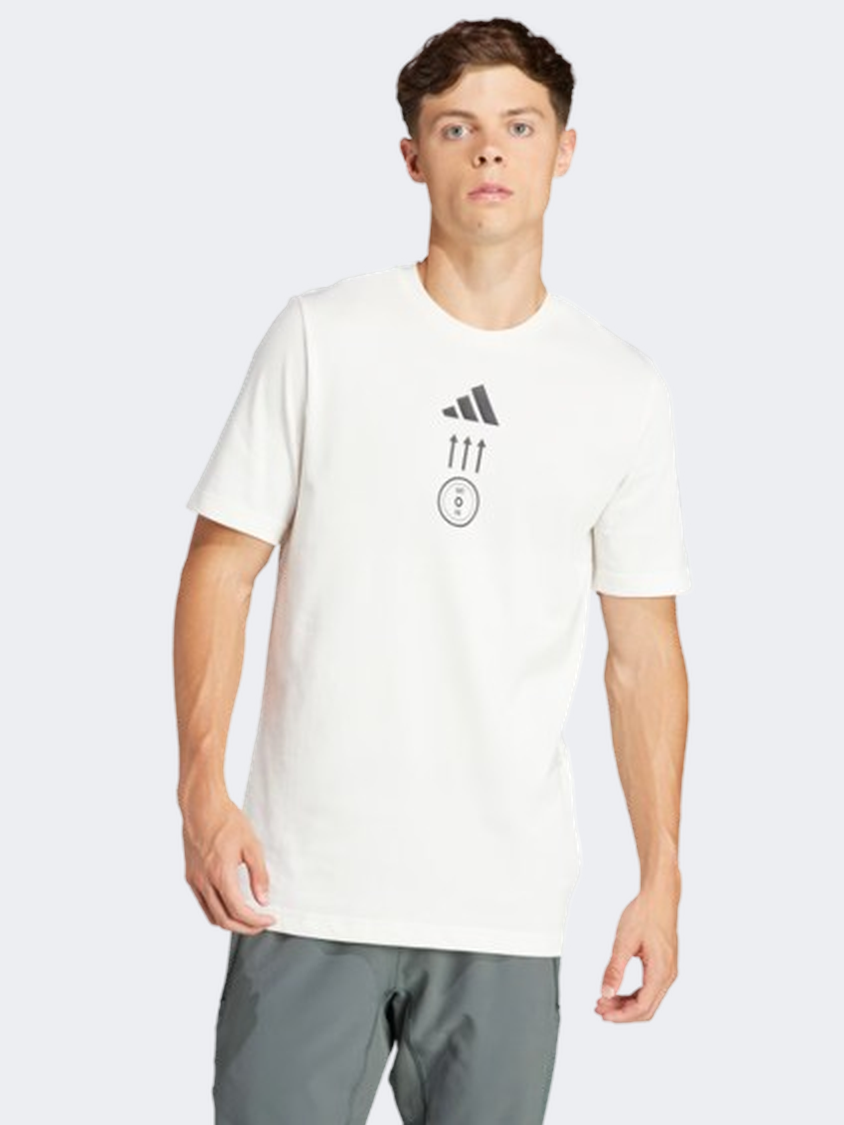 Adidas Strength Graphic Men Training T-Shirt Chalk White