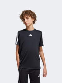 Adidas Essentials 3 Stripes Kids-Boys Sportswear T-Shirt Black/White