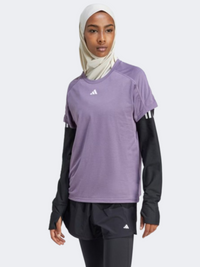 Adidas إيسينشالز مينيمال براندينغ تيشيرت تدريب نسائي شادو بنفسجي