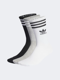 جورب أصلي للجنسين Adidas Mid Cut Original أبيض/رمادي/أسود