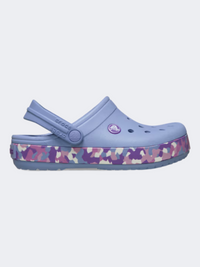 صندل Crocs Crocband Glow Confetti Band للأطفال للحياة اليومية بلون أزرق هاز/متعدد الألوان