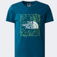The North Face New Graphic Boys Lifestyle T-Shirt Blue/Lemon Yellow