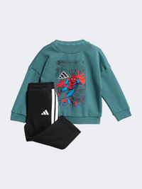 Adidas Marvel Spider-Man Jogger Little-Boys Sportswear Set Teal/White