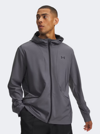 Under Armour جاكيت لايف ستايل رجالي Unstoppable Woven كاستل روك/أسود