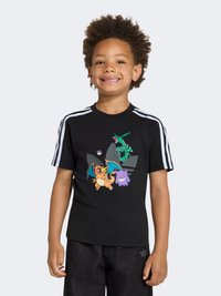 تيشيرت اورجينال أولاد صغار Adidas Pokemon أسود