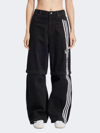 بنطال نسائي Adibreak Denim Two In One Original من Adidas باللون الأسود الحقيقي