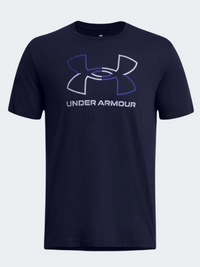 تي شيرت حياة يومية للرجال من Under Armour باللون الكحلي/الأزرق الملكي/الرمادي