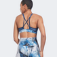 Reebok Lux Strappy Liquid Abyss Print Sports Women Training Bra Blue/White