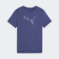 Puma Essentials Cat Logo Graphic Girls Training T-Shirt Blue Crystal
